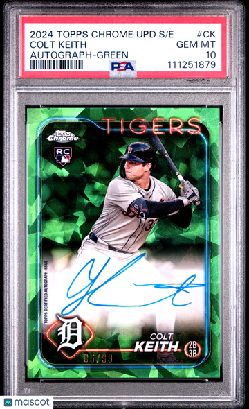 2024 Topps Chrome Update Sapphire Autographs Colt Keith #CK Green /99 PSA 10
