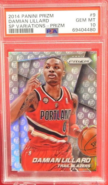 Damian Lillard Prizm Silver SP Photo Variation SILVER 2014 PSA 10