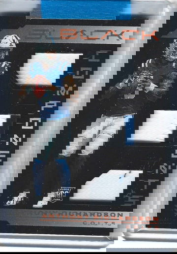 ANTHONY RICHARDSON 2023 PANINI BLACK ROOKIE TRIO GAME JERSEY/PATCH #33/50 COLTS