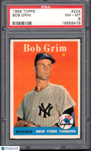 1958 Topps Bob Grim #224 PSA 8