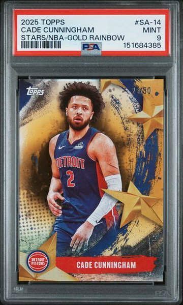 2025 Topps | Cade Cunningham | Gold Rainbow | 29/50 | PSA 9
