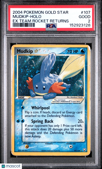 2004 Pokemon EX Team Rocket Returns Mudkip Holo PSA 2 #107/109