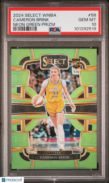2024 Panini Select WNBA Cameron Brink Neon Green Prizm #56 PSA 10