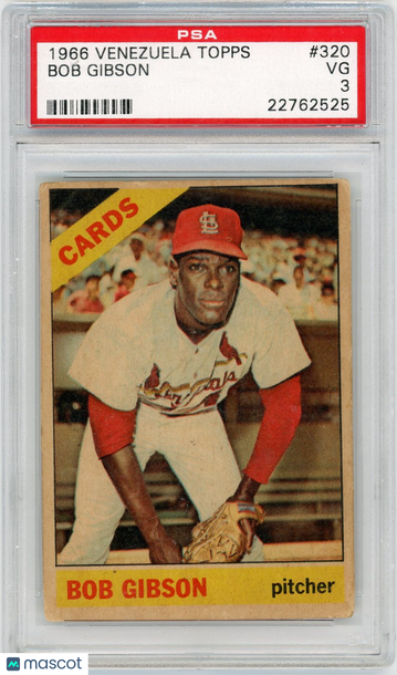 1966 Venezuela Topps Bob Gibson #320 PSA 3