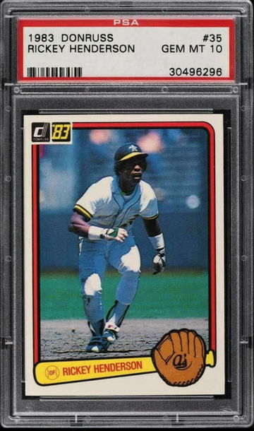 1983 DONRUSS #35 RICKEY HENDERSON ATHLETICS HOF PSA 10 GEM MINT