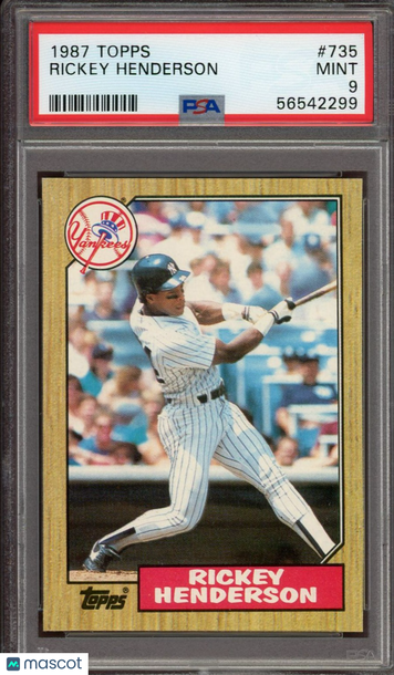 1987 Topps Rickey Henderson #735 PSA 9