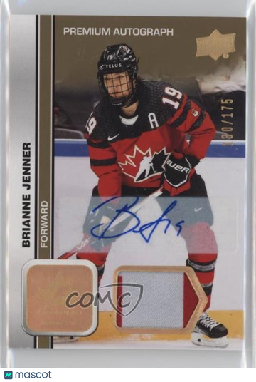 2023 Upper Deck Team Canada Juniors Brianne Jenner #54 Autograph Patch 130/175 Parallel/Variety Rookie Base Set Memorabi