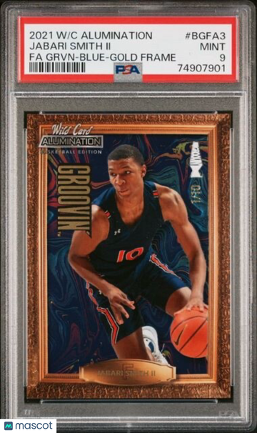 2021 Wildcard Alumination Jabari Smith #BGFA3 Gold Framed PSA 9