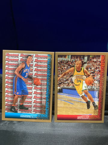 Lot of 2- Ray Allen and Channing Frye 2005 Gold Bowman draft picks and Prospects