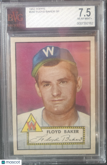 1952 Topps Floyd Baker SP #292 BVG 7.5
