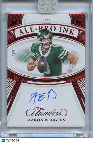 Aaron Rodgers 2024 Flawless On Card Auto Autograph New York Jets 1/15