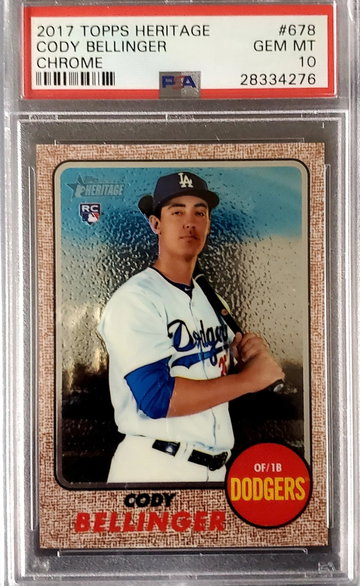 2017 Topps Heritage Chrome Cody Bellinger PSA 10 GEM MINT #678 RC /999 