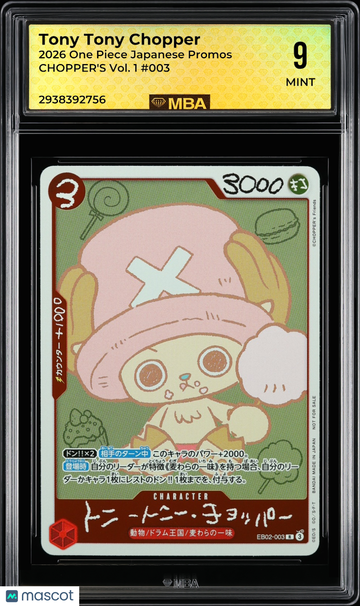2026 One Piece Japanese Promos Tony Tony Chopper #003 CHOPPER's Vol. 1 MBA 9