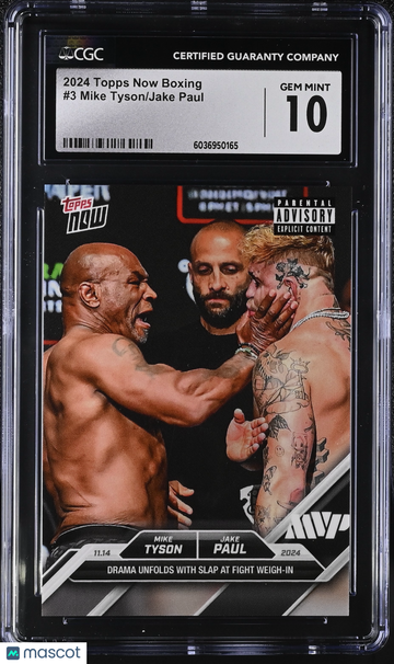 2024 Topps Now Boxing Mike Tyson/Jake Paul #3 CGC 10