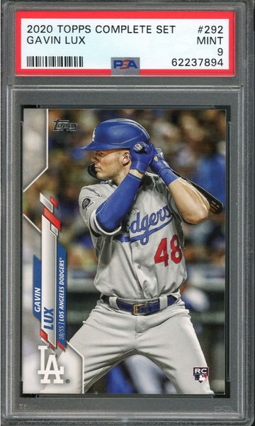 2020 GAVIN LUX Topps Complete PSA 9 Rookie RC #292 LOS ANGELES DODGERS
