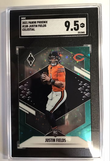 2021 Panini Phoenix #108 Justin Fields Fire Burst Celestial Mint