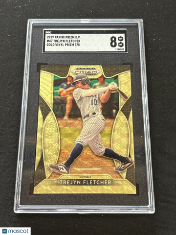 2019 Panini Prizm Draft Picks Trejyn Fletcher #47 Gold Vinyl Rookie SGC 8