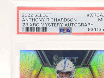 Graded 2022 Panini Select '23 XRC Mystery Rookie A Anthony Richardson Colts Autograph Trading Card PSA 9