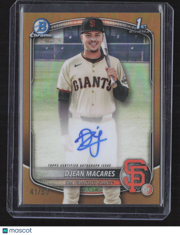 2025 Topps Bowman Chrome Djean Macares #CPA-DM Gold Refractor /50 1st Bowman