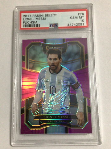2017 Panini Select Lionel Messi Fuchsia /125 PSA 10 Pop 1