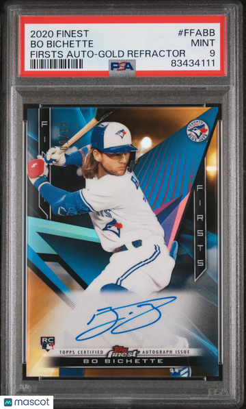 2020 Finest Firsts Autographs Bo Bichette #FFABB Gold Refractor /50 PSA 9