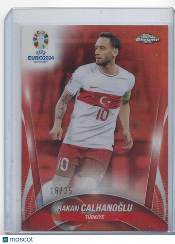 HAKAN CALHANOGLU 2023-24 TOPPS CHROME EURO ORANGE REFRACTOR #D 16/25