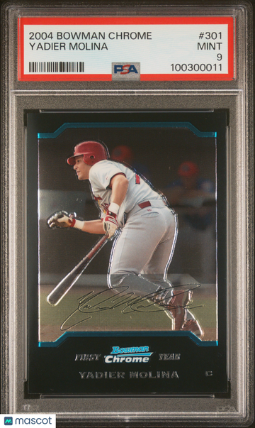 2004 Bowman Chrome Yadier Molina #301 Rookie PSA 9