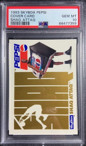 1993 SKYBOX PEPSI SHAQUILLE ONEAL SHAQ ATTACK PSA 10 POP 15 RC ROOKIE SCARCE HOF