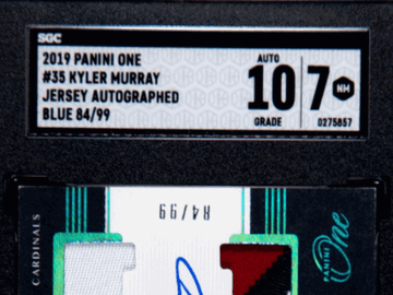 2019 Panini One Kyler Murray #35 Jersey Autograph Blue SGC 7 Auto 10