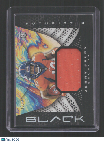 2020 PANINI BLACK FOOTBALL JERRY JEUDY #F130 /75 RC RELIC PATCHFUTURSITIC RELIC,SN,/75,RC