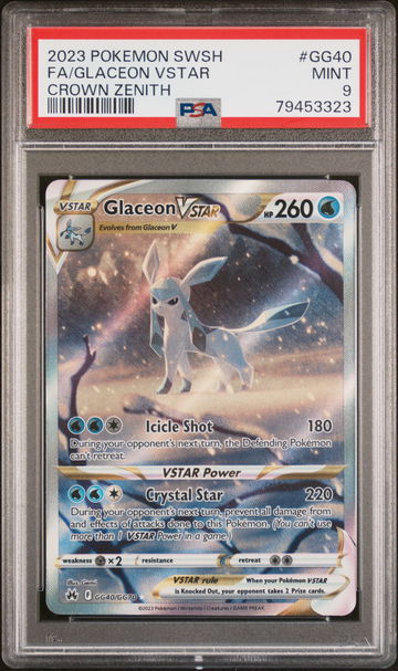 2023 POKEMON SWSH CROWN ZENITH FA/GLACEON VSTAR #GG40 PSA 9