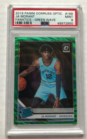 2019-20 Panini Donruss Optic Ja Morant Fanatics - Green Wave PSA 9 RC #168