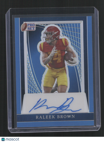 2024 PRO SET RALEEK BROWN #PA-RB1 /20 AUTO BLUE HOLO