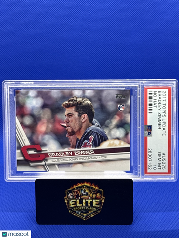 2017 Topps Update Bradley Zimmer #US275b No Hat PSA 10