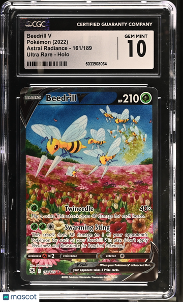 2022 Pokemon Astral Radiance Beedrill V Holo Ultra Rare Ultra Rare CGC 10 #161/189