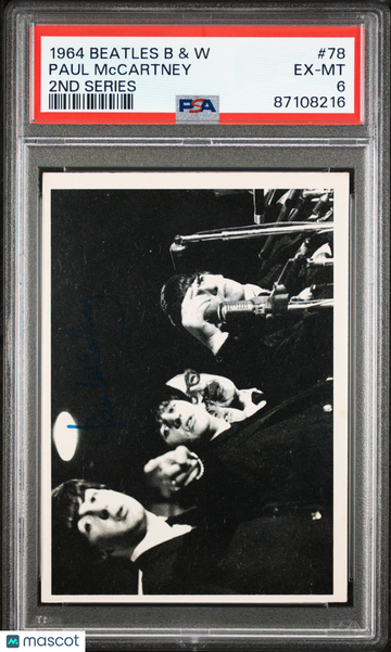 1964 Beatles B&W Paul Mccartney #78 PSA 6