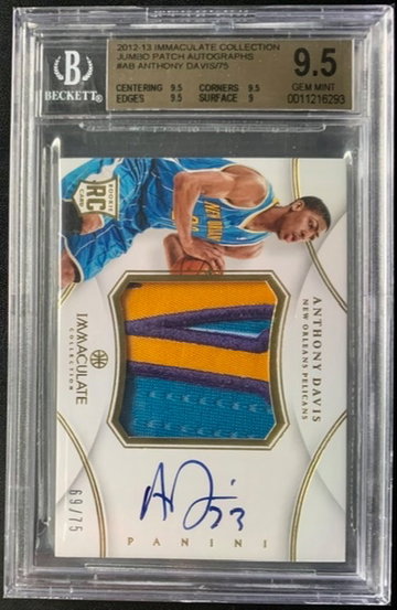Anthony Davis 2012 Immaculate RPA 69/75 BGS 9.5