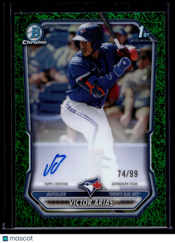 2026 Topps Bowman Chrome Victor Arias #CPA-VA Green Grass Refractor /99 1st Bowman
