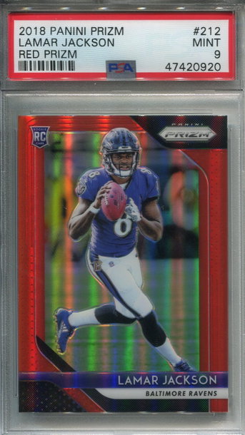 Lamar Red Prizm SSP PSA 9