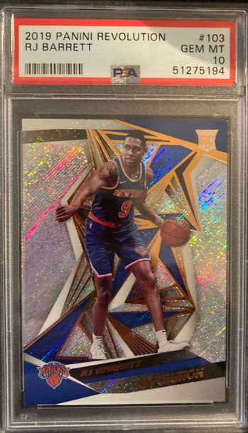 RJ BARRETT 2019 PANINI REVOLUTION BASKETBALL ROOKIE RC 3rd Choice Overall PSA 10
