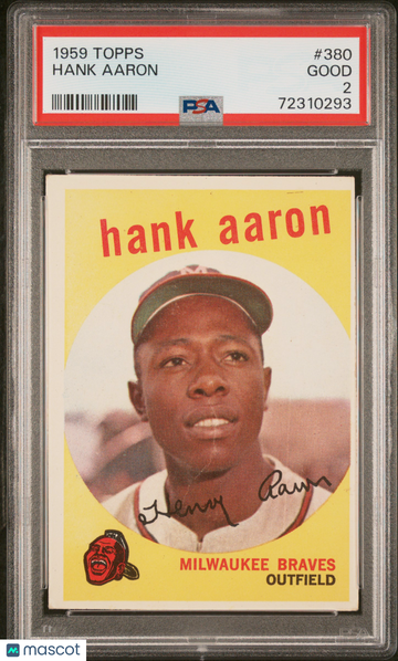 1959 Topps Hank Aaron #380 PSA 2