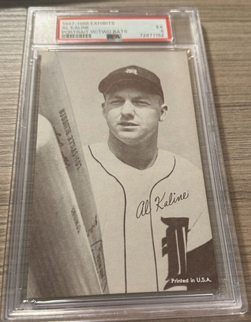 1947-1966 Exhibits Baseball AL KALINE Portrait With Two Bats PSA 5 EX