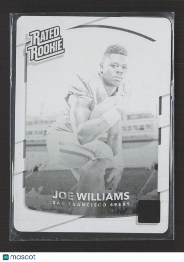 2018 Panini Plates & Patches Donruss Football Joe Williams #308 Black Printing /1