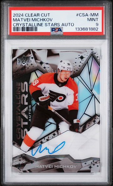 2024 Upper Deck Clear Cut Crystalline Stars Autographs Matvei Michkov #CSA-MM PSA 9