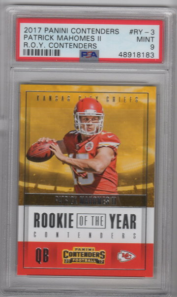 2017 Contenders Patrick Mahomes ROY Contenders PSA 9