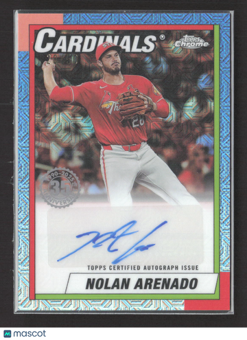 2025 Topps Chrome 1990 Topps Baseball Nolan Arenado #NA Blue Mojo Refractor /50 Topps Certified Autograph Issue