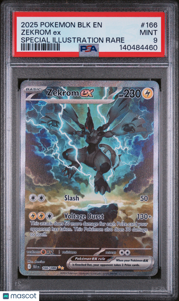 Zekrom EX #166 2025 Pokemon BLK EN-Black Bolt PSA 9