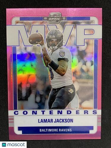 2022 Panini Contenders Optic Lamar Jackson Pink MVP /75