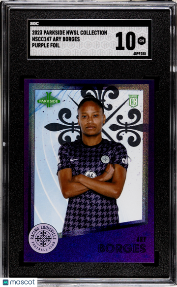 2023 Parkside Nwsl Collection Ary Borges #NSCC147 Purple Foil SGC 10