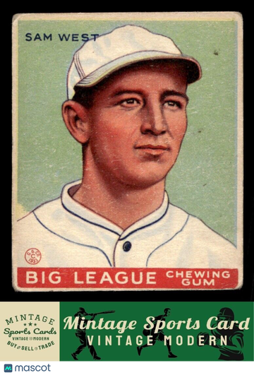 1933 Goudey Sam West #166 RC